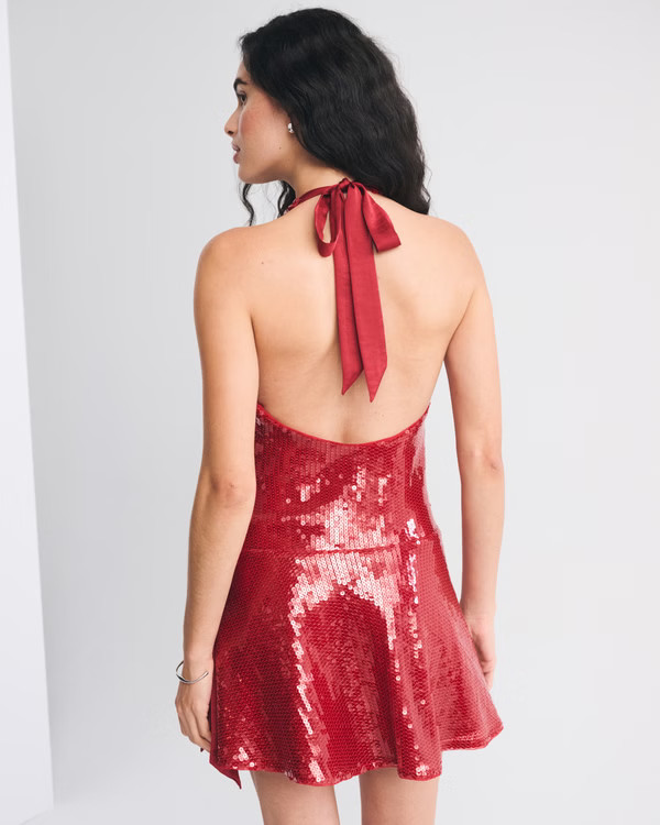 Sequin Wrap Mini Dress | Abercrombie & Fitch (US)