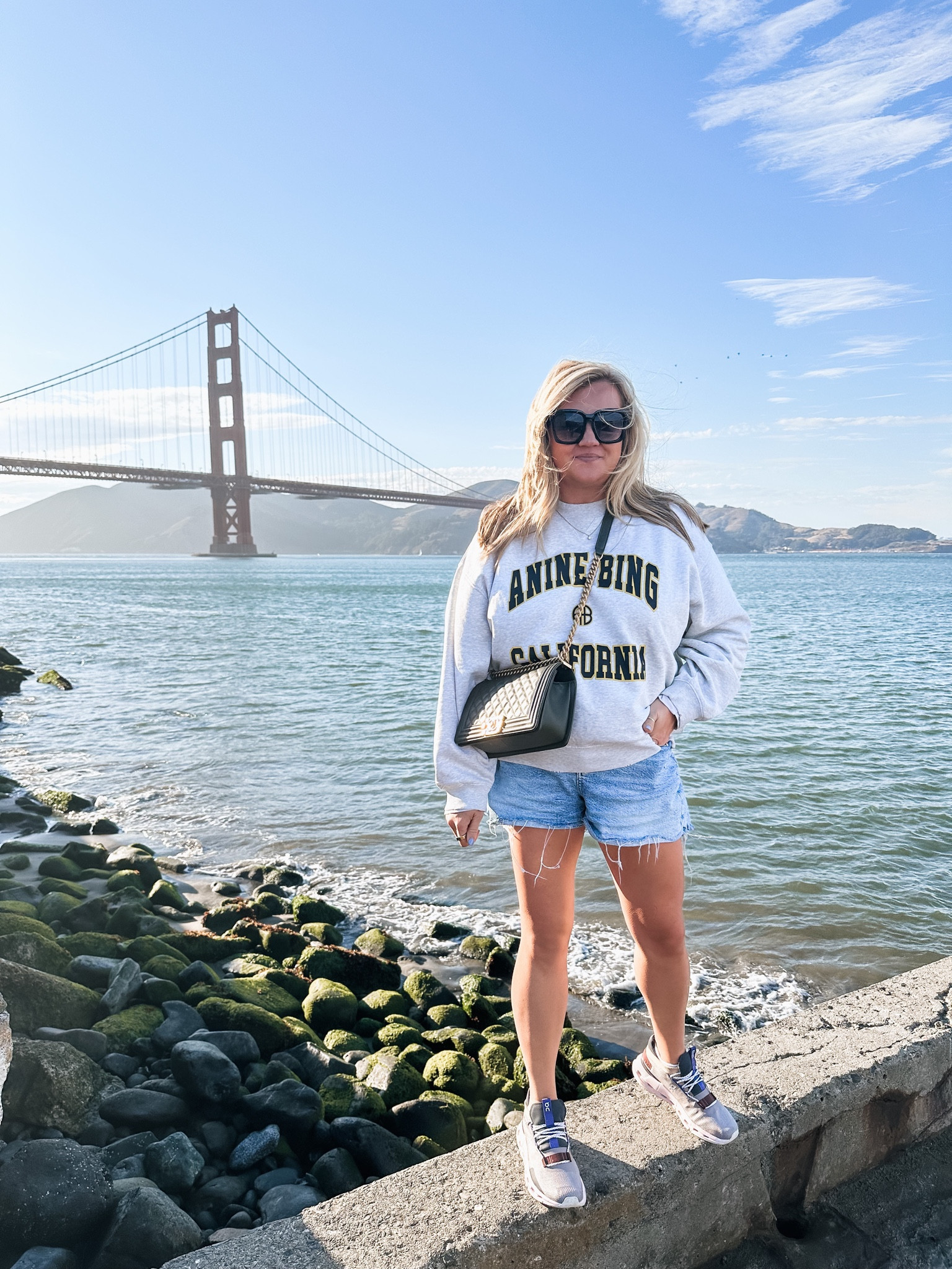 Denim shorts and sweatshirt weather in San Francisco

#LTKtravel #LTKmidsize #LTKitbag