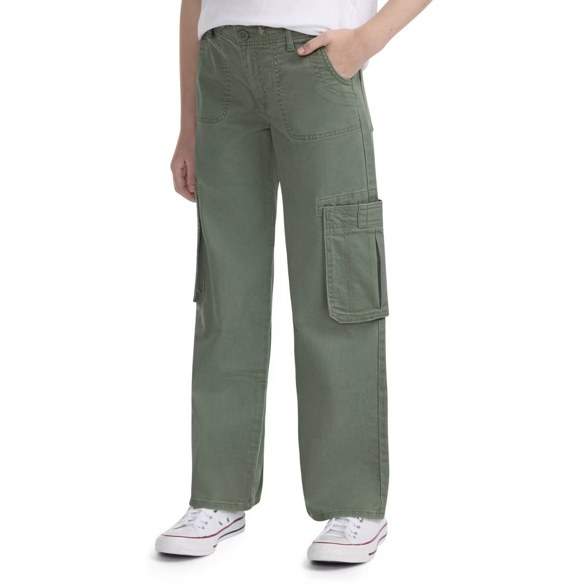 Levi's® Girls' Wide Leg Cargo Pants - Olive Green | Target