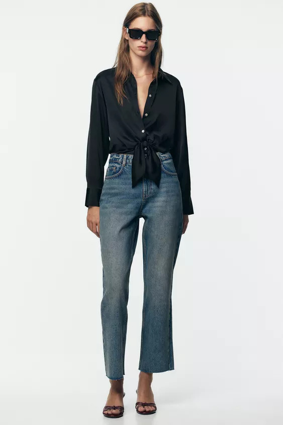 Z.02 STRAIGHT HIGH WAIST ANKLE JEANS | Zara US