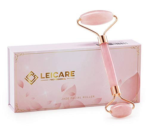 LeiCare Jade Roller for Face - Rose Quartz Face Roller Skin Care - Stone Facial Roller, Face Massager for Women, Relieve Stress, Remove Wrinkles Eye Puffiness | Amazon (US)