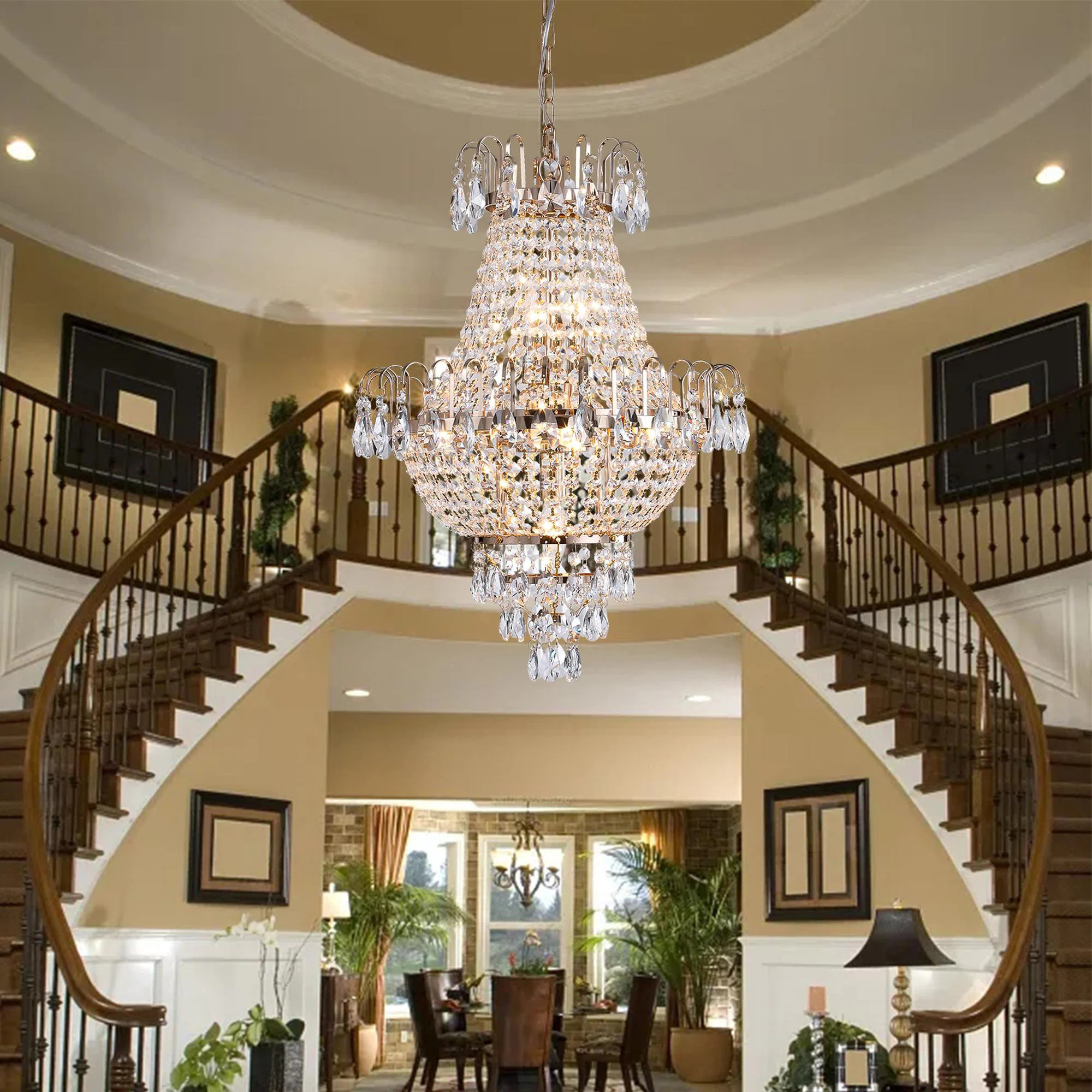 Gold Crystal Chandelier Modern Luxury Oversized Ceiling Light Suitable for Living Room Dining Roo... | Wayfair North America
