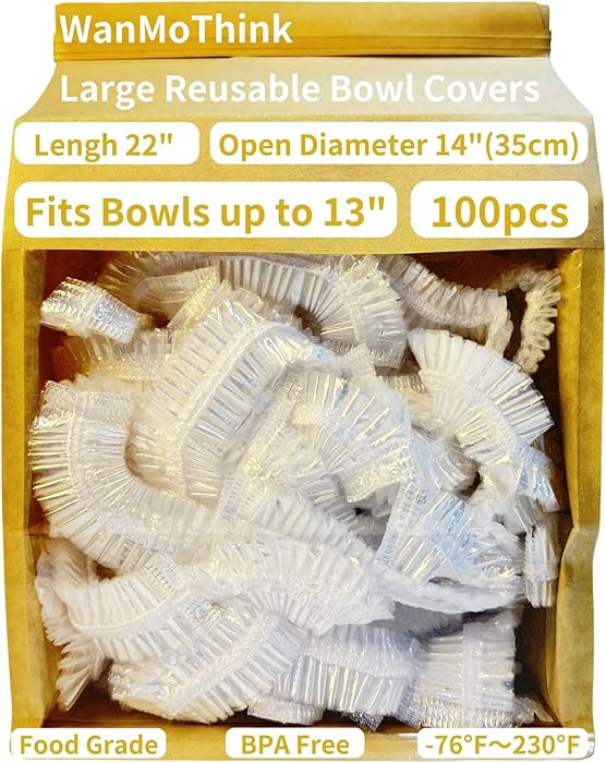 100 Bowl Covers Bread Proofing Extra Large Shower Cap Plastic Wrap for Food Sourdough Bread Bakin... | Amazon (US)
