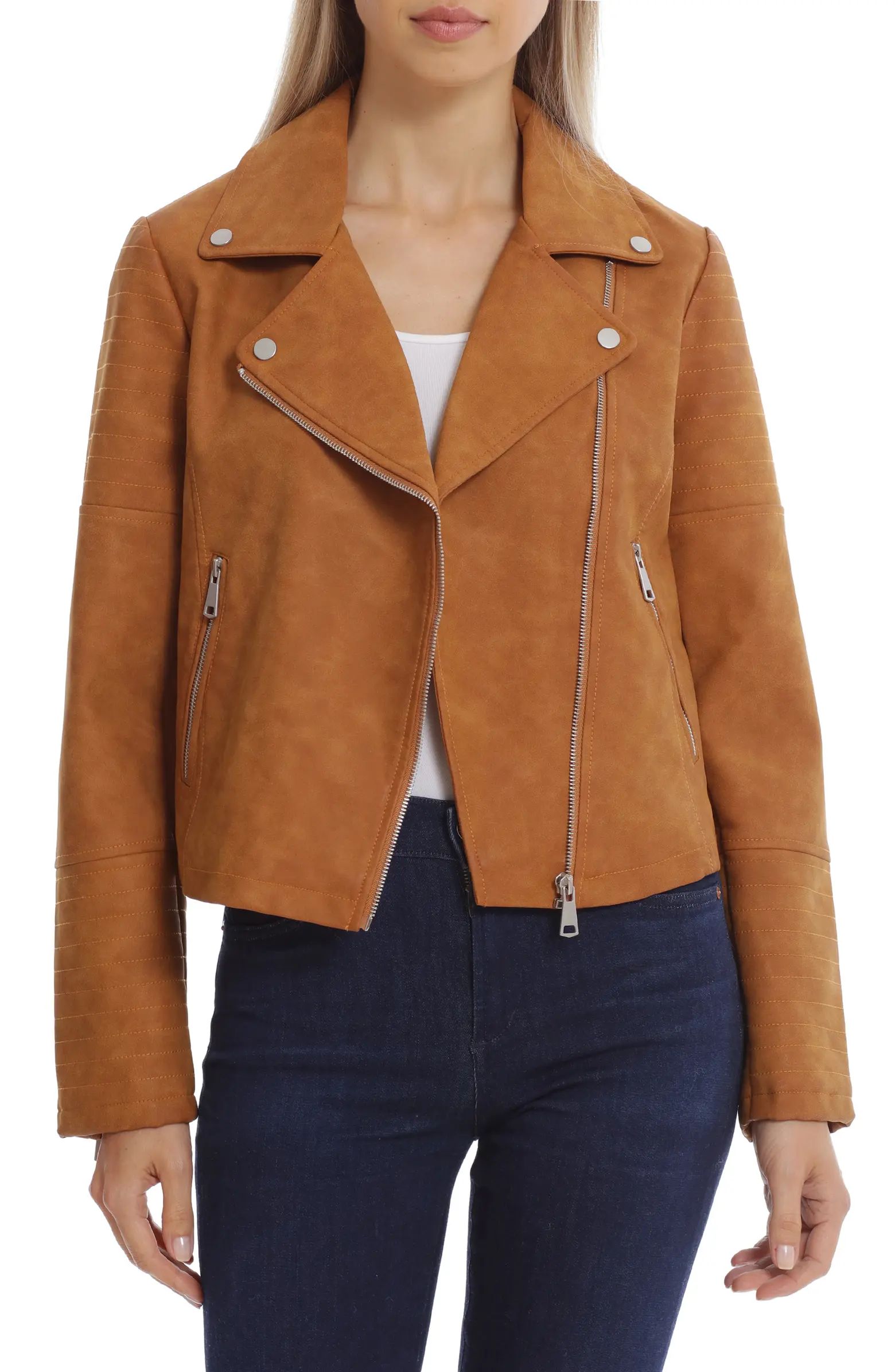 AVEC LES FILLES Faux Suede Moto Jacket | Nordstromrack | Nordstrom Rack