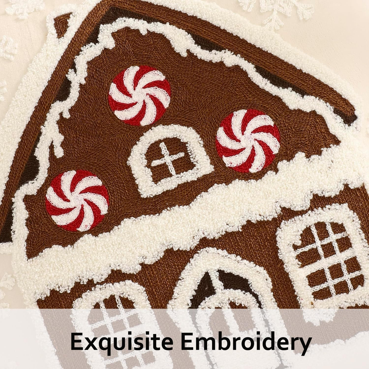 Tosleo Christmas Pillow Covers 18 x 18 inch Set of 2 Velvet Beige Christmas House with Snowflake ... | Amazon (US)