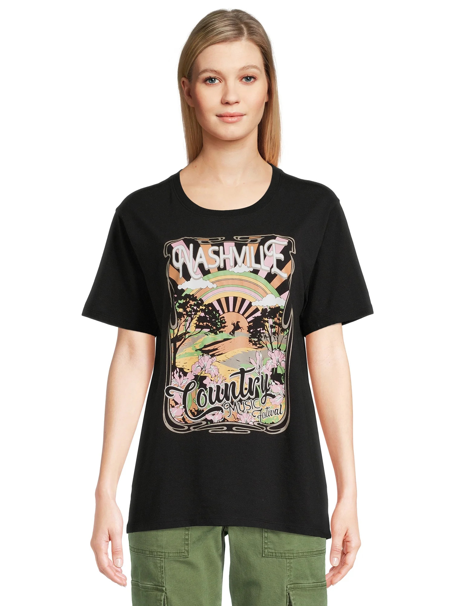 Time and Tru Women's Destination Graphic T-Shirt | Walmart (US)