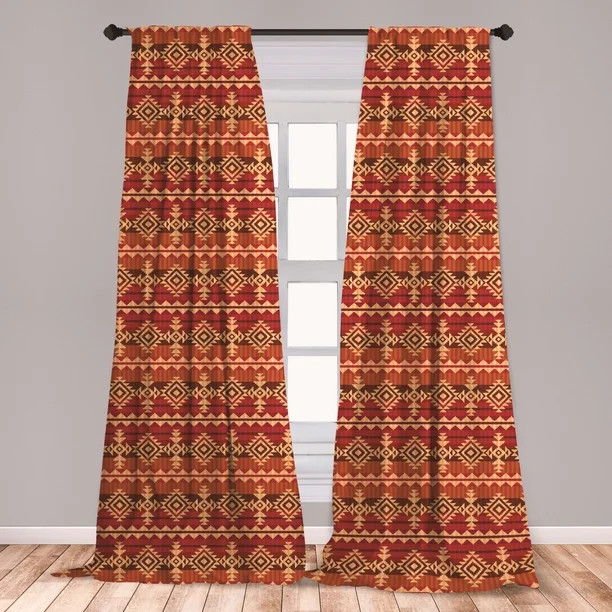 Mexican Curtains 2 Panels Set, Aztec Culture Theme Classical Triangles Pattern Primitive Ornament... | Walmart (US)