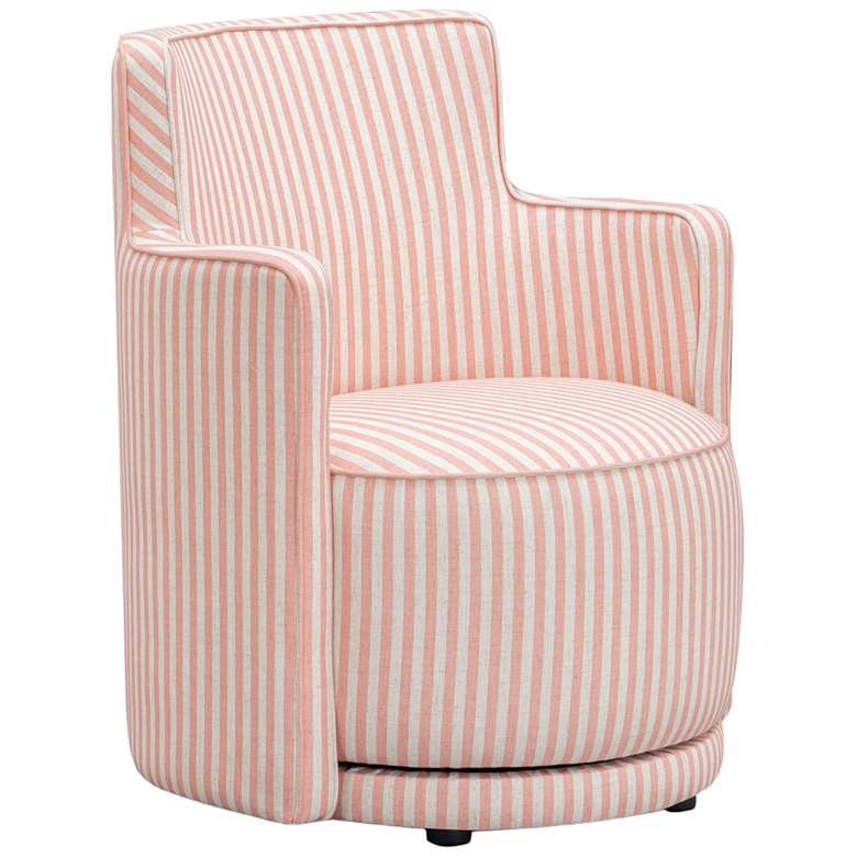 Passe in Pink Stripes Swivel Chair | Lamps Plus