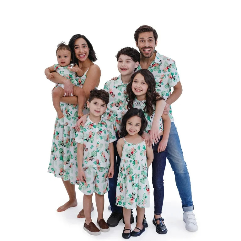 Disney Mickey Mouse Minnie Mouse Little Boy Girl Kids Matching Family Hawaiian Button Down Shirt ... | Walmart (US)