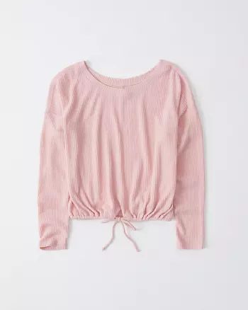 Cozy Ribbed Cinch Tee | Abercrombie & Fitch (US)