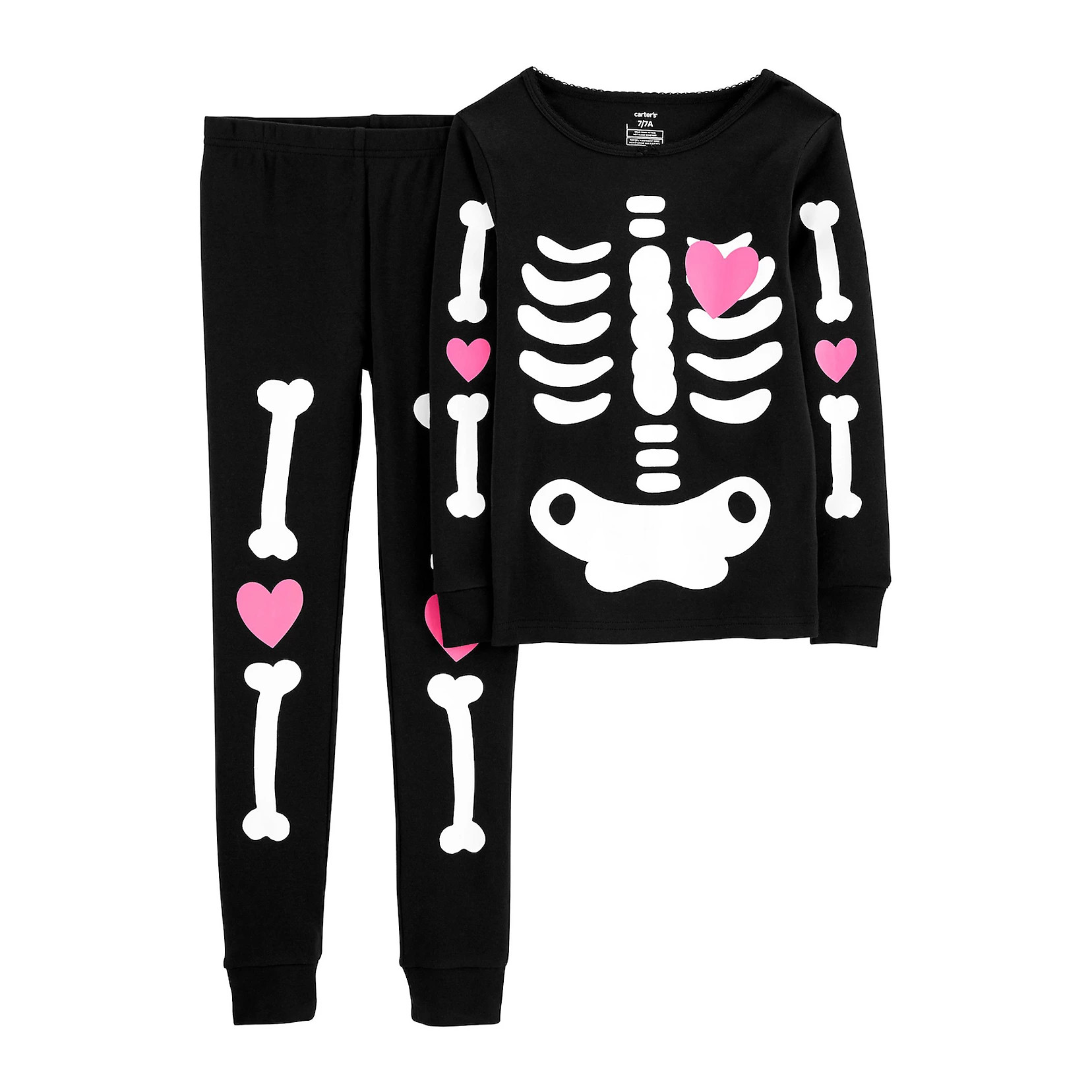 Girls 4-14 Carter's Halloween Skeleton Top & Bottoms Pajama Set | Kohl's