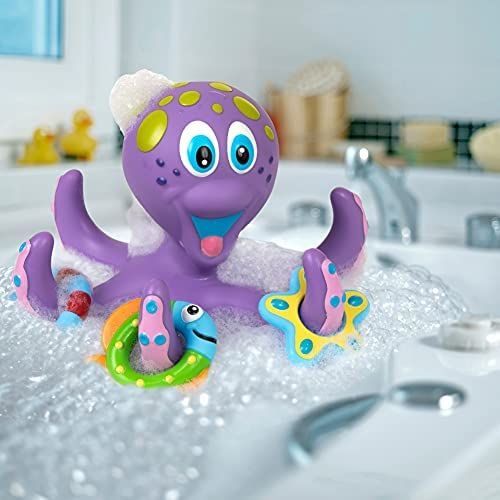 Nuby Floating Purple Octopus with 3 Hoopla Rings Interactive Bath Toy | Amazon (US)