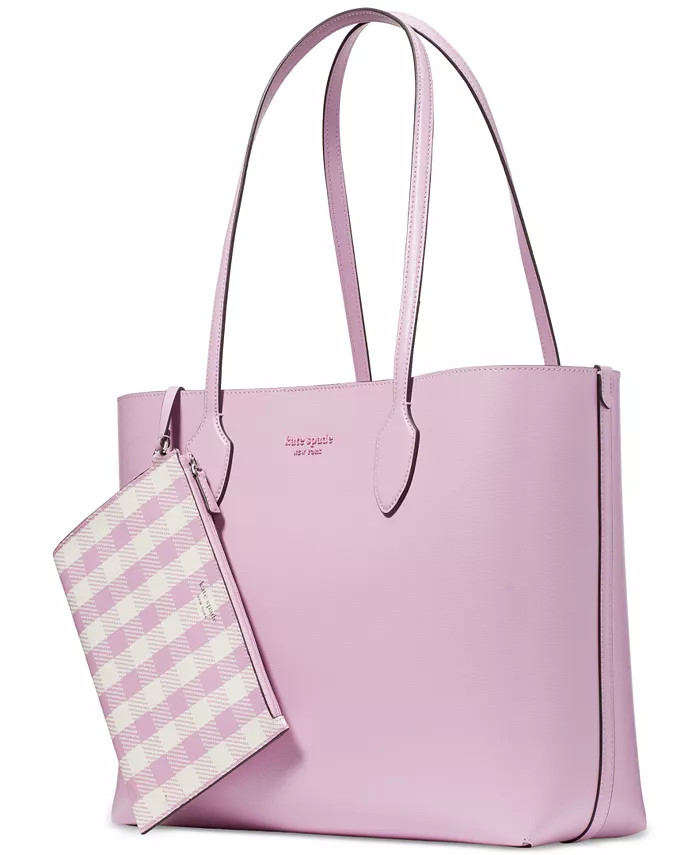 kate spade new york Bleecker Gingham Pop Printed Saffiano Leather Medium Tote - Macy's | Macy's
