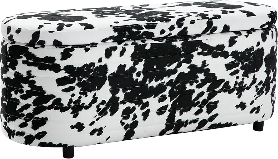 LZAREAL 45.5 Inch Storage Ottoman Bench Upholstered Fabric Bedroom Benches for Living Room/Bedroo... | Amazon (US)