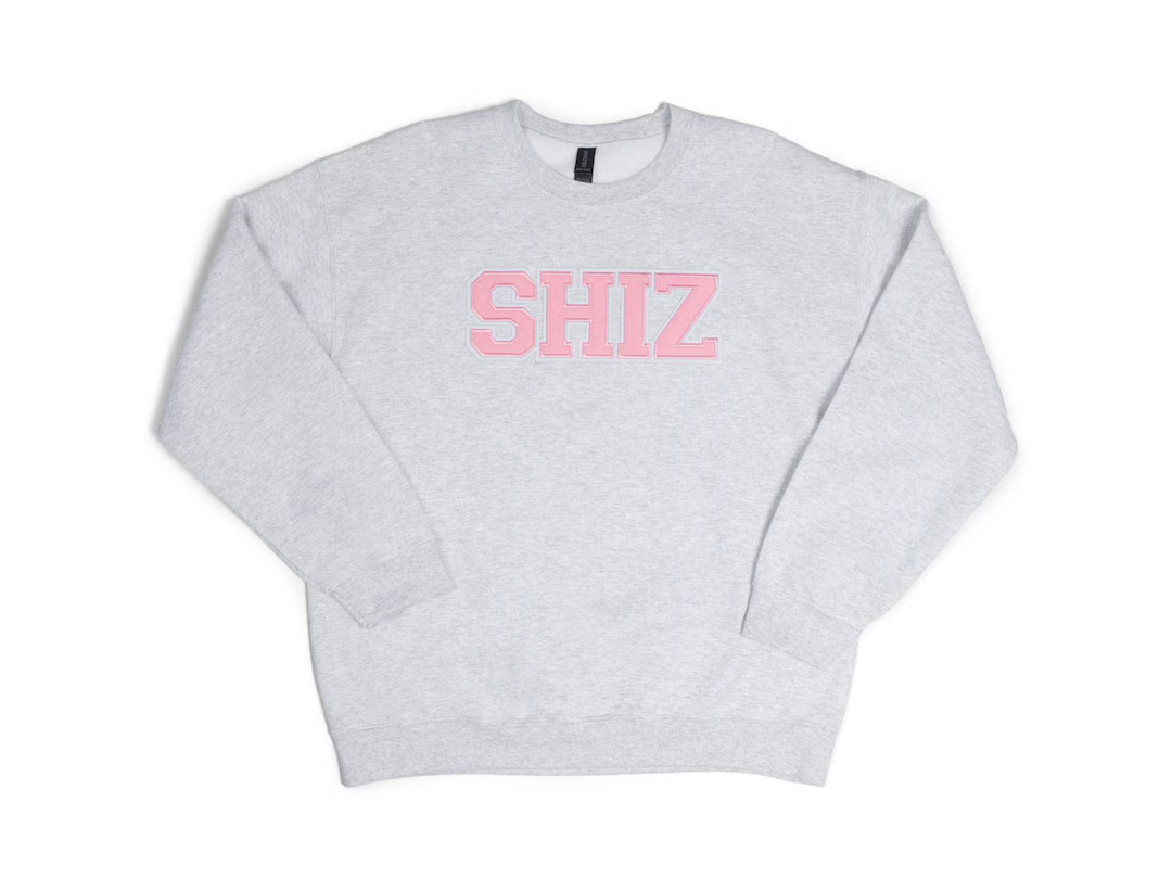 SHIZ University Sweatshirt Wicked Movie College Crewneck Gray with Pink and Navy Blue Patch Unise... | Etsy (US)