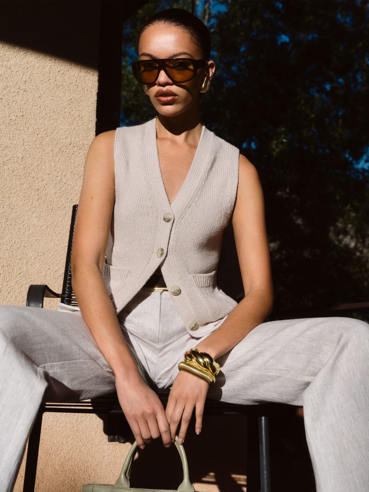 Emmy Cotton Cashmere Sweater Vest | Reformation (Global)