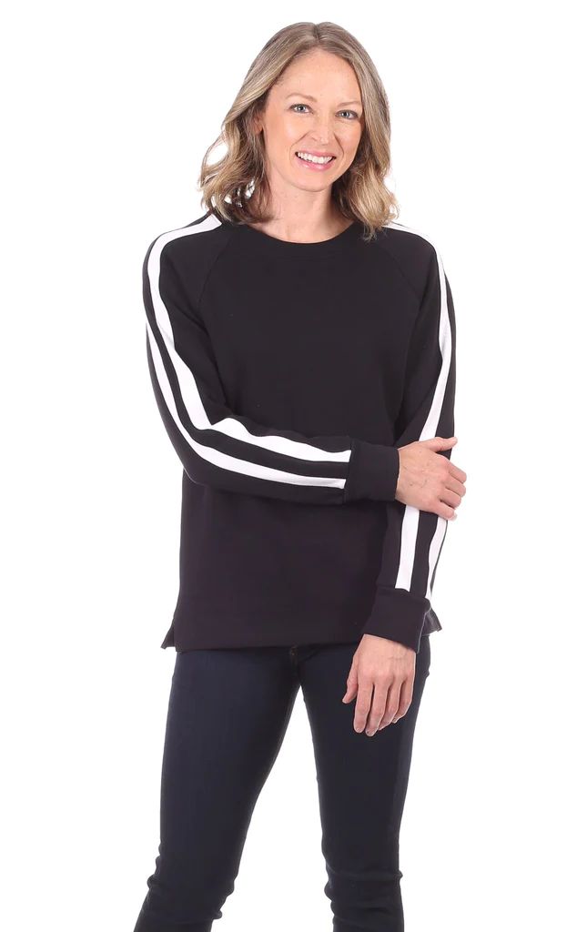 Elsie Pullover in Black with White | Duffield Lane