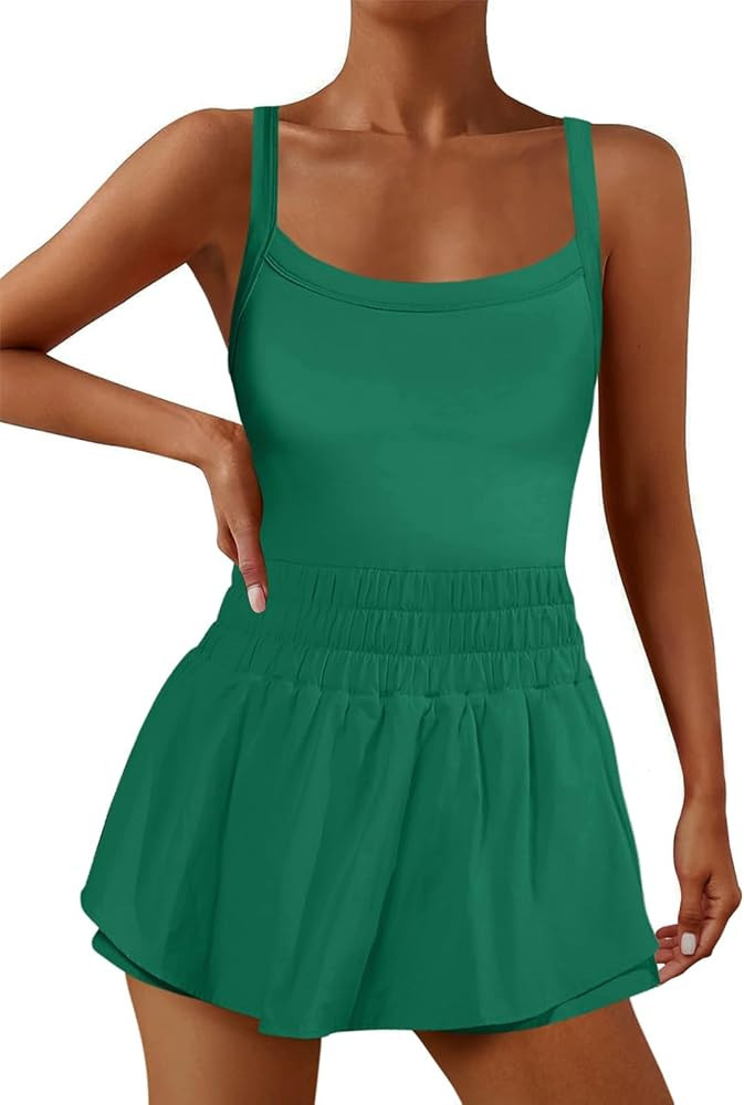 SENSERISE Womens Athletic Dress Workout Romper Sets Tennis Dresses Running Onesie One Piece Short... | Amazon (US)