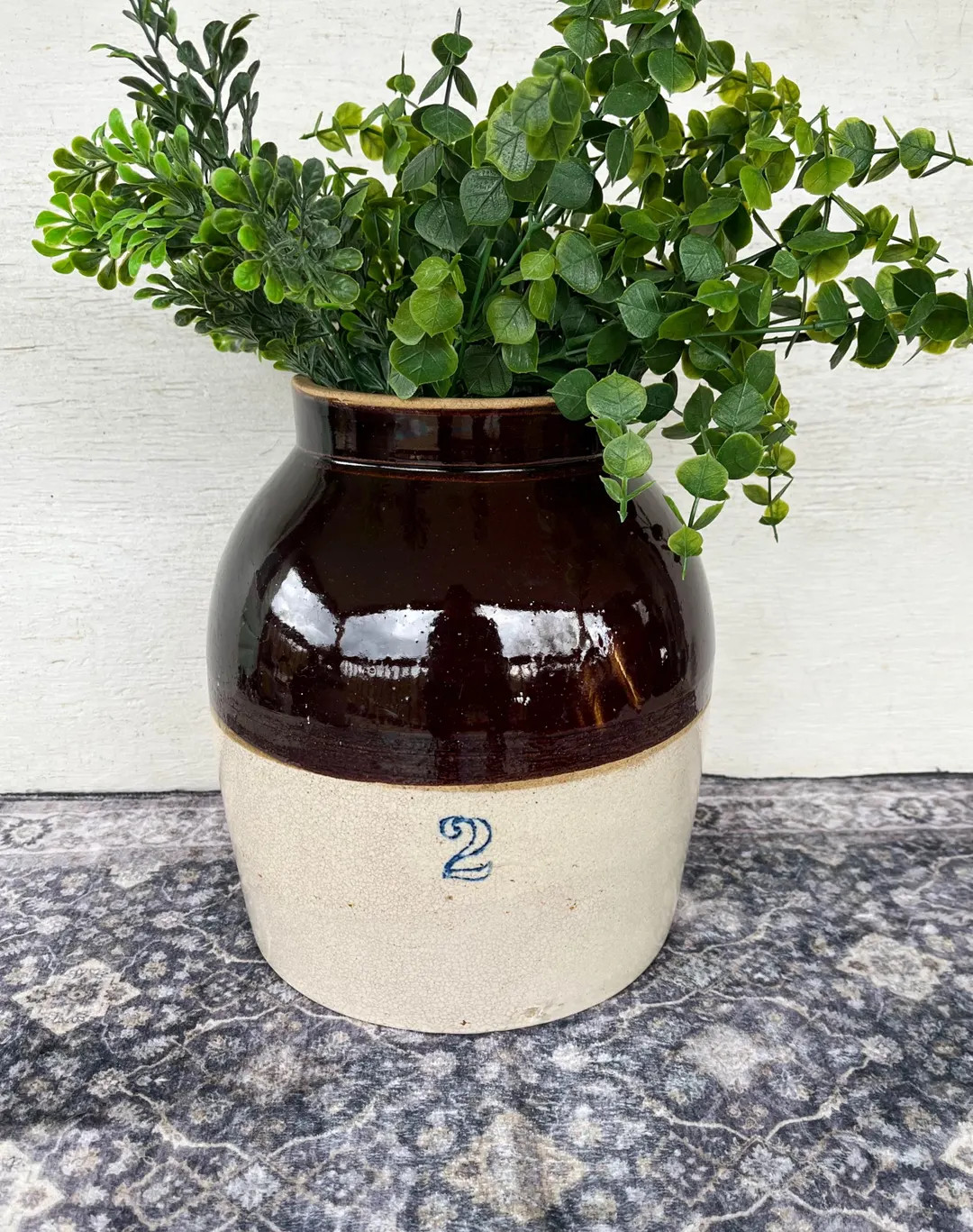 Vintage 2 Gallon Stoneware Butter Churn, Two Tone Pottery, Kitchen Decor (11" Inches ) - Etsy | Etsy (US)