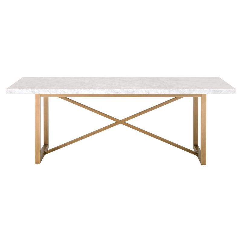 Ami Marble Dining Table, White Carrera | One Kings Lane