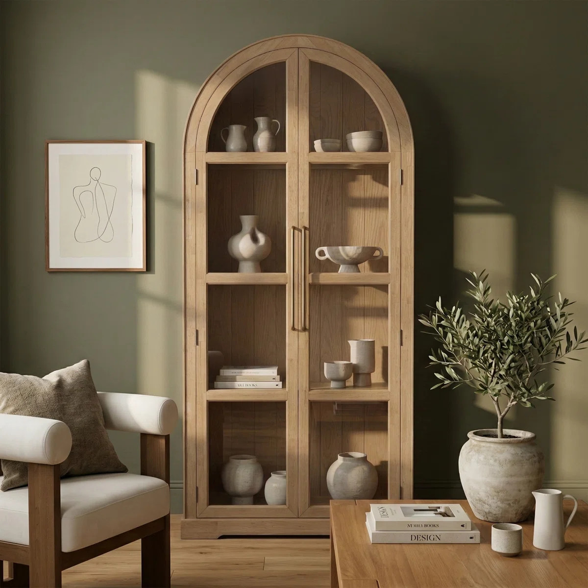 Corva Solid Wood And Oak Veneer Storage Cabinet | Wayfair North America