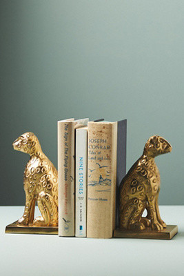 Gold Cheetah Metal Bookends | Anthropologie (US)