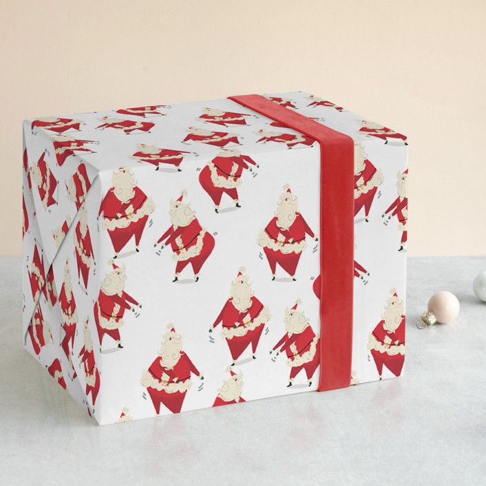 Santa Knows How to Floss Wrapping Paper | Minted