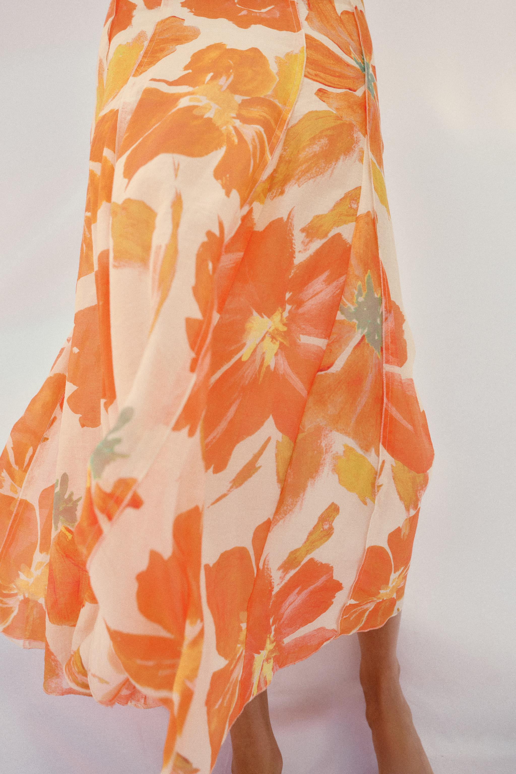 FLORAL PRINT MIDI SKIRT | Zara UK