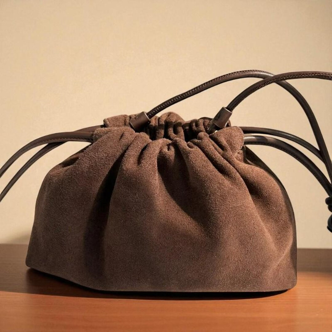 Retro Suede Cowhide Square Bag for Women – New Fashion Matte Drawstring Cloud Bag, Stylish Sing... | Etsy (US)