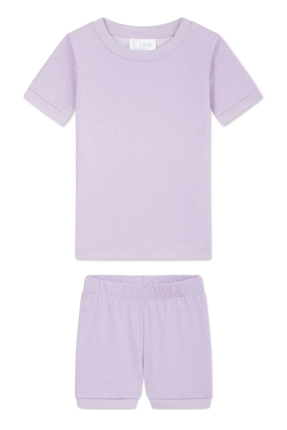 Kids Shorts Set in Lilac Inverse Pindot | Lake Pajamas