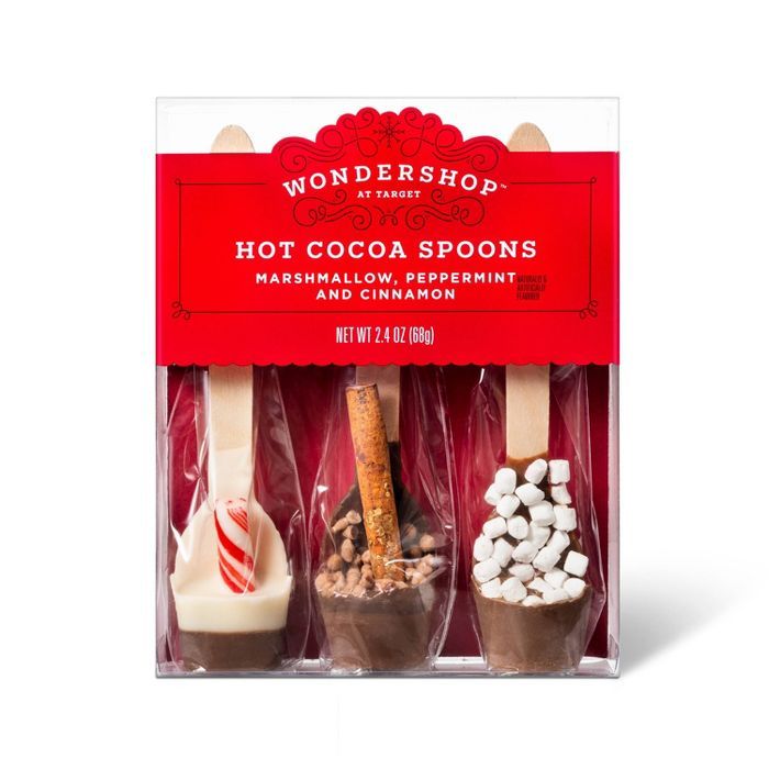 Holiday Hot Cocoa Maker Spoons with Marshmallow, Peppermint, & Cinnamon - 2.4oz/3pk - Wondershop... | Target