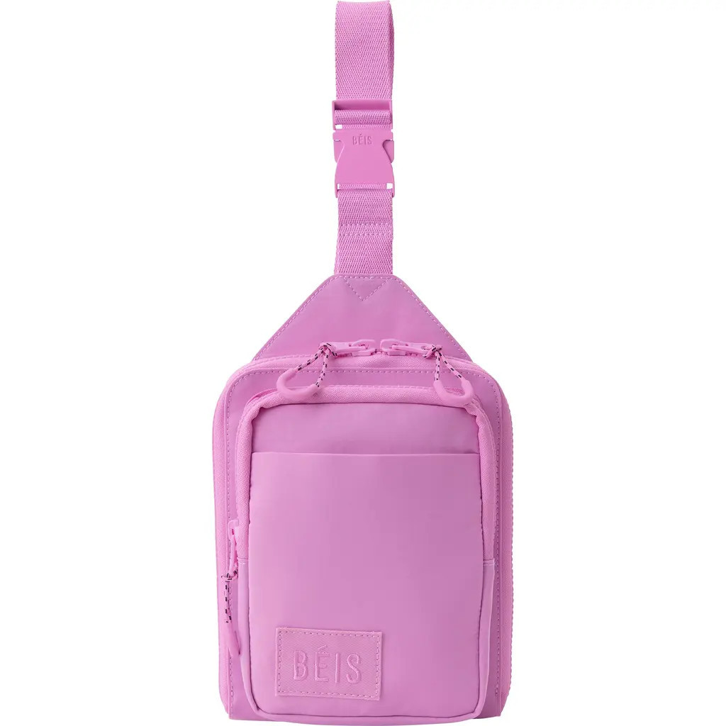 Béis The Nylon Sport Water Repellent Sling Bag in In Berry at Nordstrom | Nordstrom