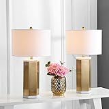Safavieh TBL4047A-SET2 Lighting Collection Alya White and Brass Gold Table Lamp | Amazon (US)