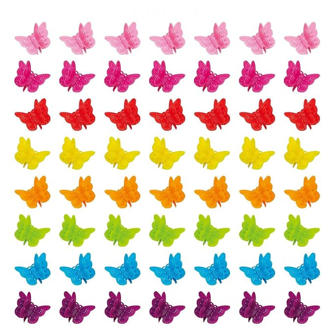 50 Packs Assorted Color Butterfly Hair Clips, Beautiful Mini Butterfly Hair Clips Hair Accessorie... | Amazon (US)