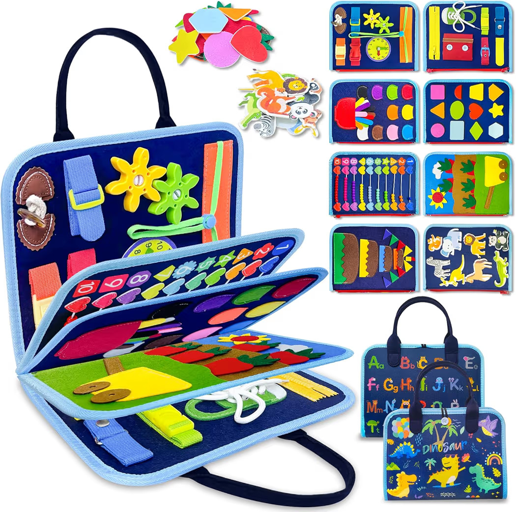 Exorany Busy Board Montessori Toys for Toddler Boy Birthday Gifts, Busy Book Sensory Learning Toy... | Amazon (US)