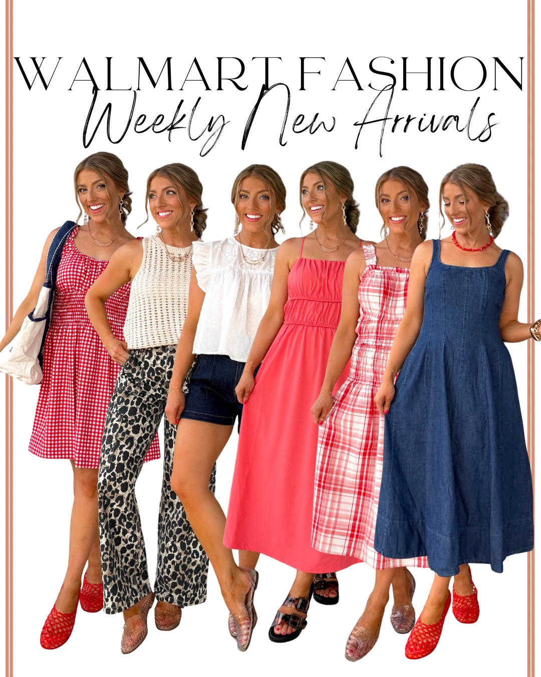 Walmart fashion is absolutely delivering lately 😍🙌

I rounded up all of my favorite Walmart fashion new arrivals from this week, and I still can’t believe every single one of these looks is from Walmart! From cute summer dresses and matching sets to everyday basics, patriotic finds, and elevated pieces that look so much more expensive than they are, this week’s arrivals are GOOD.

The best part? Every outfit is head-to-toe Walmart, making it so easy to create affordable, stylish looks without breaking the budget. Whether you’re shopping for summer vacations, Fourth of July celebrations, everyday mom life, weekend outings, or simply refreshing your wardrobe, there are so many incredible finds right now.

Which look is your favorite? ❤️🤍💙

#WalmartFashion #WalmartFinds #WalmartStyle #WalmartNewArrivals #AffordableFashion #SummerFashion #SummerOutfits #FourthOfJulyOutfits #PatrioticStyle #MatchingSets #DenimDress #MidiDress #CasualStyle #EverydayFashion #OOTD #FashionOver40 #BudgetFriendlyFashion #StyleInspiration #HeadToToeWalmart #WomensFashion #WeekendStyle #FashionFinds #WalmartRunFinds #AffordableStyle #SummerWardrobe

#LTKootd #LTKPetite