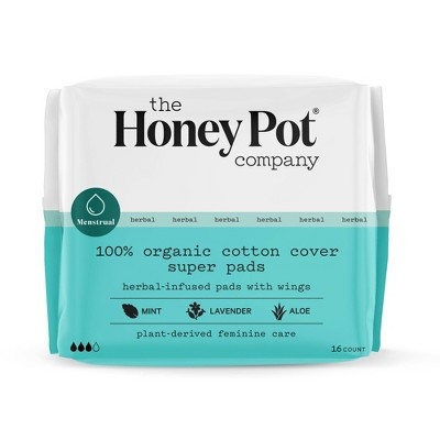 The Honey Pot Company, Herbal Super Pads with Wings, Organic Cotton Cover - 16ct | Target