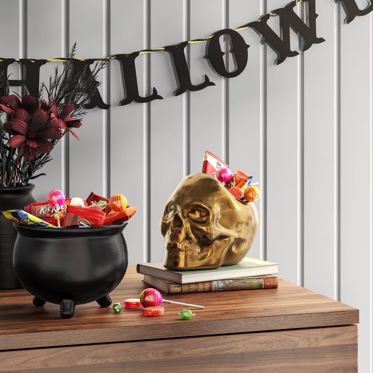 1000ml Halloween Caauldron Stoneware Candy Bowl Black - Threshold™ | Target