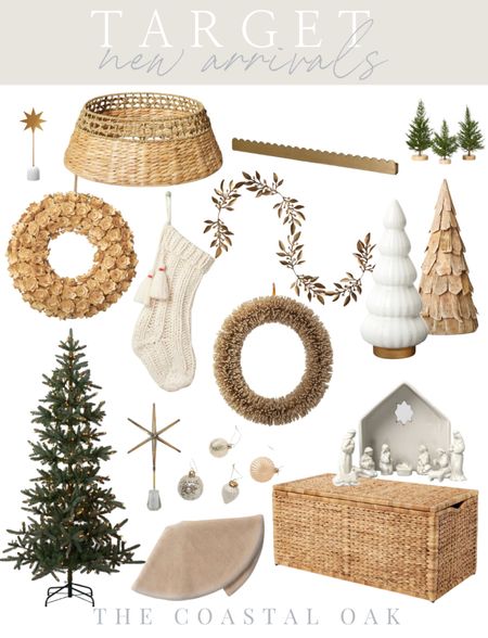 Target new arrivals! 
Hearth & Hand white scalloped evergreen rattan knit gold

#LTKSeasonal #LTKHoliday #LTKhome