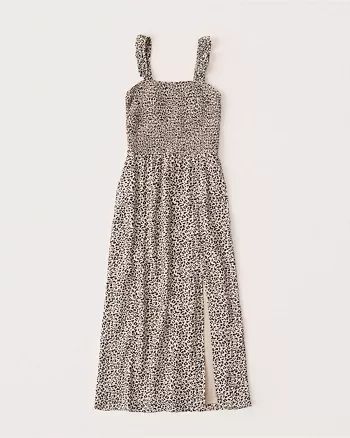 Smocked Midi Dress | Abercrombie & Fitch (US)