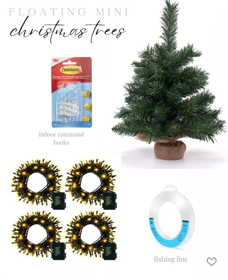 Everything you need to make your own floating Christmas trees! The unlit ones are sold out so you can buy prelit ones same size and shape and Skip buying the lights! 

#LTKSeasonal #LTKHoliday #LTKHome