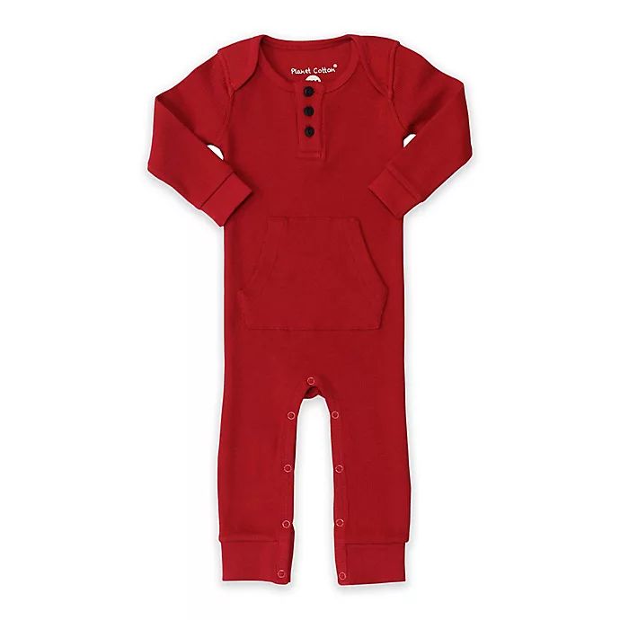 Planet Cotton® Cotton Thermal Coverall in Red | buybuy BABY | buybuy BABY