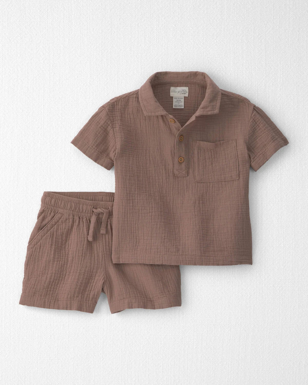 Toddler Boy 2-Piece Organic Cotton Gauze Top & Short Set | Carter's Inc