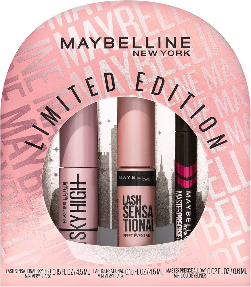 Maybelline New York Holiday Limited Edition Eye Makeup Gift Set, Sky High Mascara, Lash Sensation... | Amazon (US)