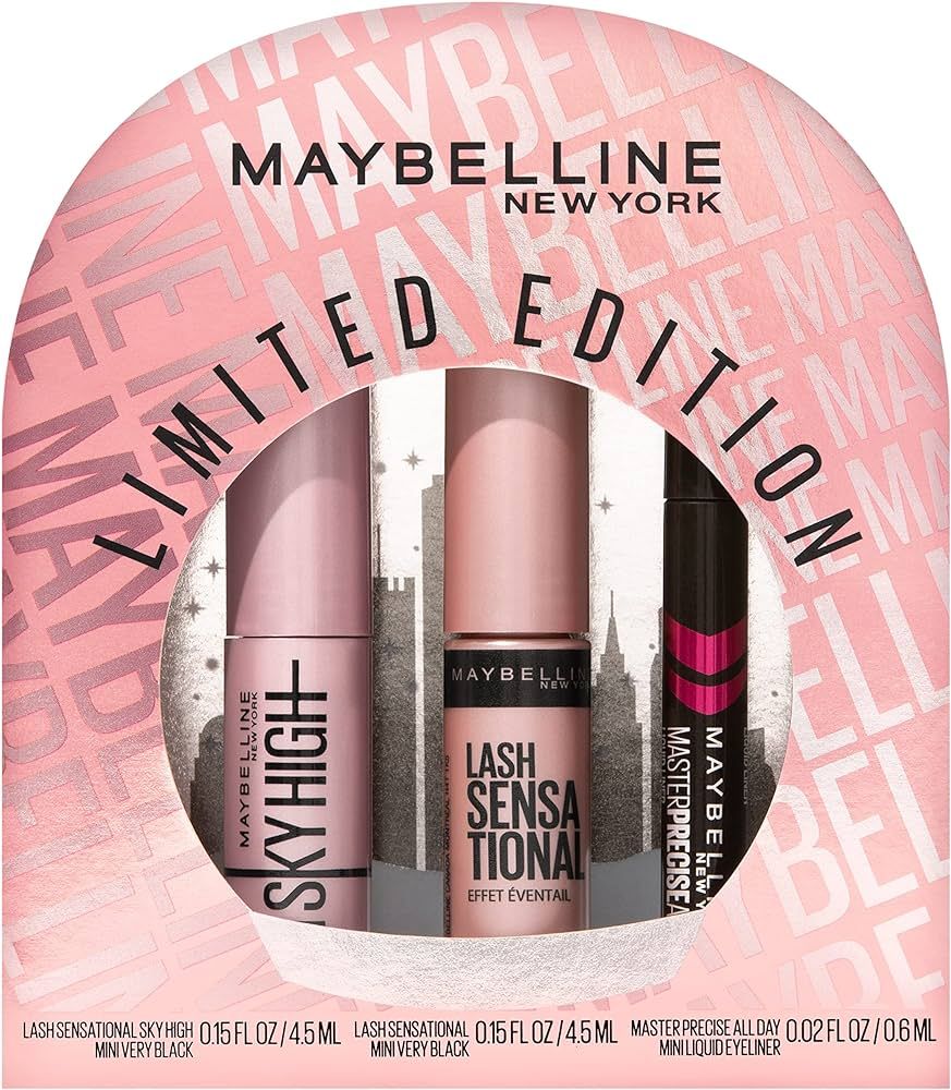 Maybelline New York Holiday Limited Edition Eye Makeup Gift Set, Sky High Mascara, Lash Sensation... | Amazon (US)