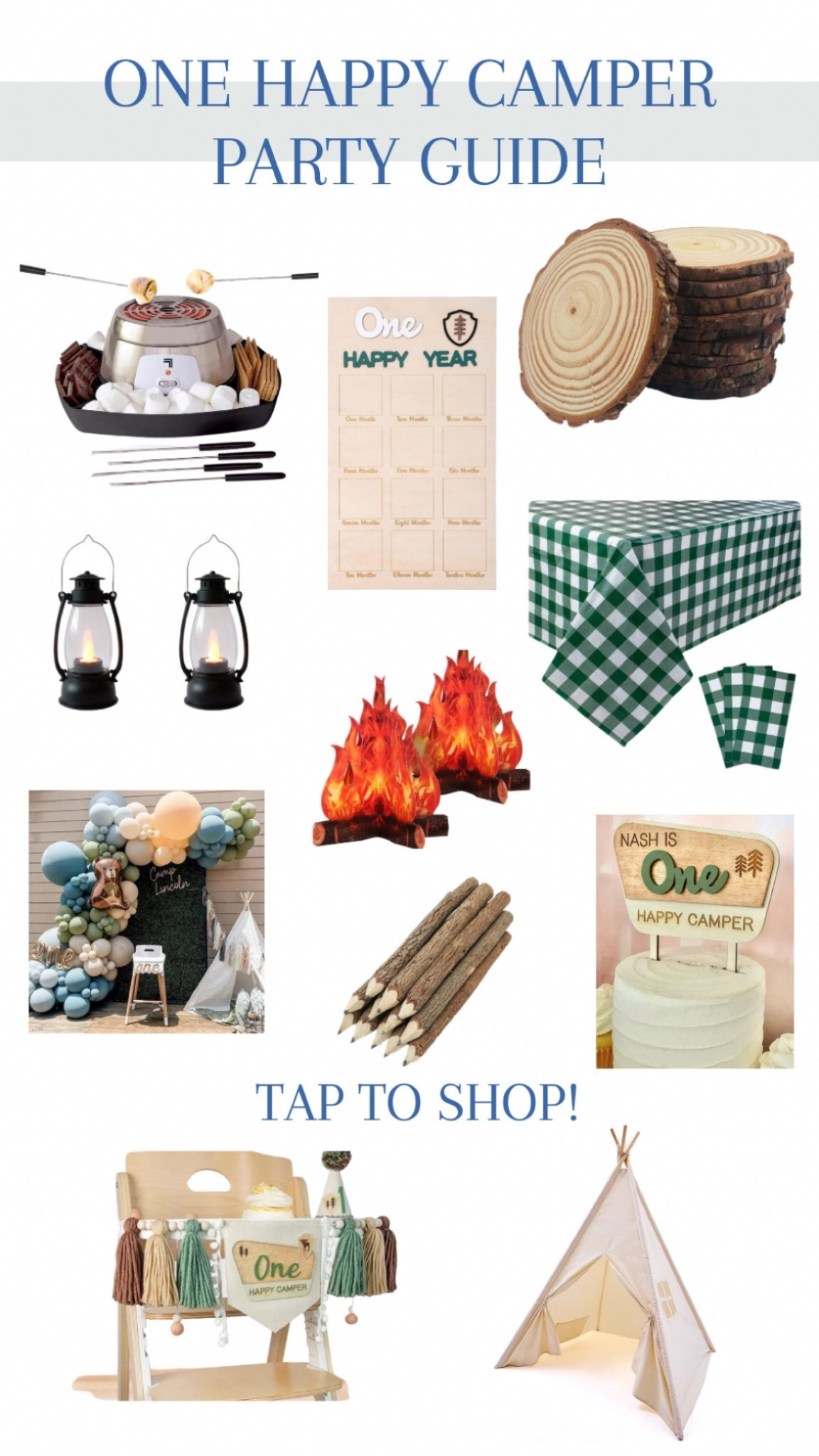 ONE happy camper party guide/decorations!!⛺️🔥🍫 #onehappycamper #campingthemeparty #campingpartydecor #amazonpartydecor #etsypartydecor

#LTKParties #LTKFindsUnder50 #LTKBaby
