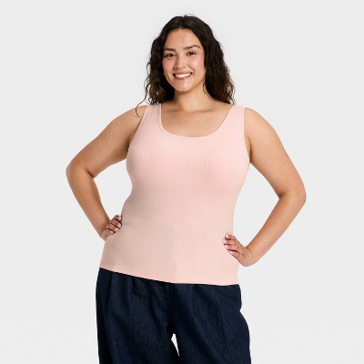 Women's Padded Bra Tank Top - A New Day™ Pink 3X | Target