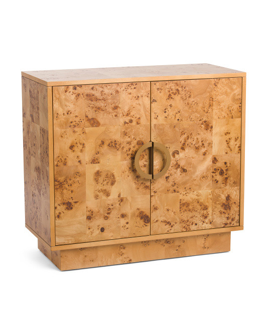 32in 2 Door Burl Wood Cabinet | TJ Maxx