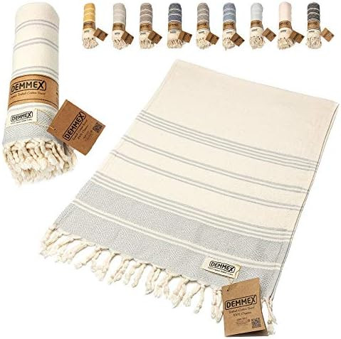 (Set of 2) DEMMEX Certified 100% Organic Cotton & Organic Dye Prewashed Diamond Weave Turkish Hand F | Amazon (US)