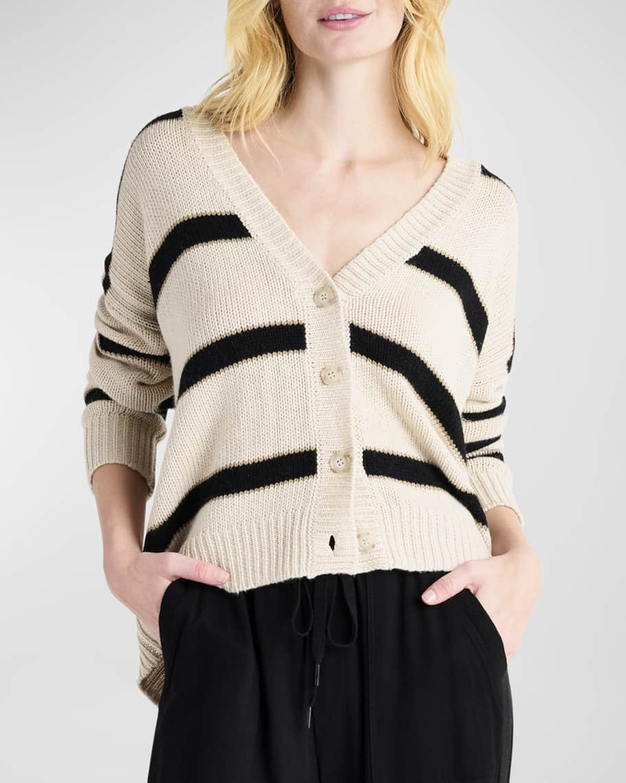Splendid Kendall Stripe Knit Deep V Cardigan | Neiman Marcus
